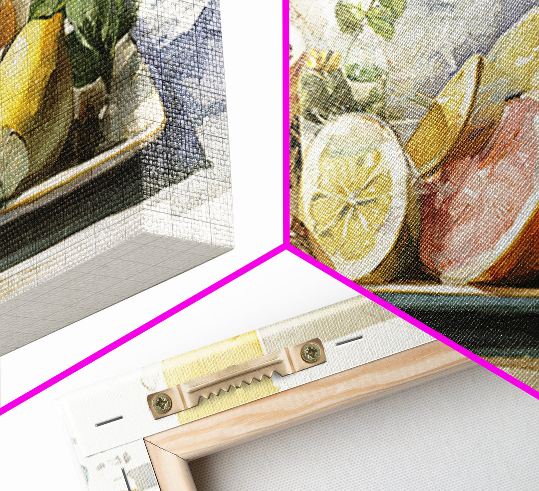 Cocktail and Citrus Bar Composition Framed Canvas Print, Restaurant Art, Cool Wall Art, Restaurant Decor, Fine Art, Bistro, RES-2x1-79