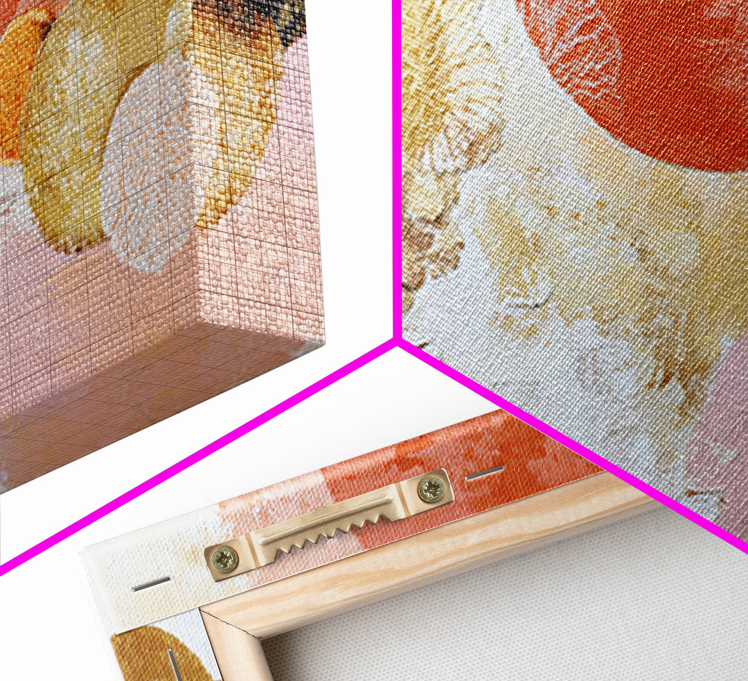 Abstract Appetite Friendly Red and Orange Shapes Framed Canvas Print, Restaurant Art, Kitchen Art, Restaurant Decor, Bistro, RES-2x1-85
