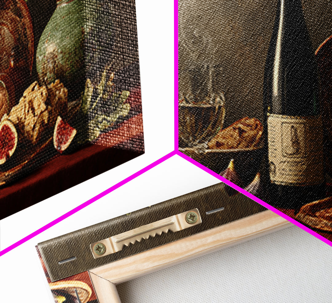 Wine Bottle and Figs Canvas Print, Restaurant Art, Living Room Decor, Restaurant Decor, Fine Art, Bistro, Gallery Decor, RES-2x1-93