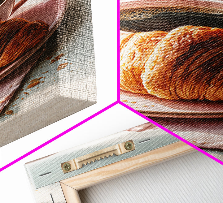 French Bistro Coffee and Croissant Still Life Canvas Print, Restaurant Art, Wall Art, Restaurant Decor, Oil Painting, Bistro, RES-2x3-14