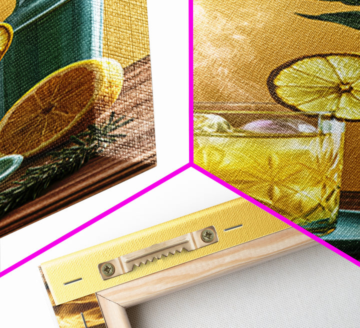 Cocktail and Citrus Bar Composition Framed Canvas Print, Restaurant Art, Contemporary Art, Restaurant Decor, Fine Art, Bistro, RES-2x3-19