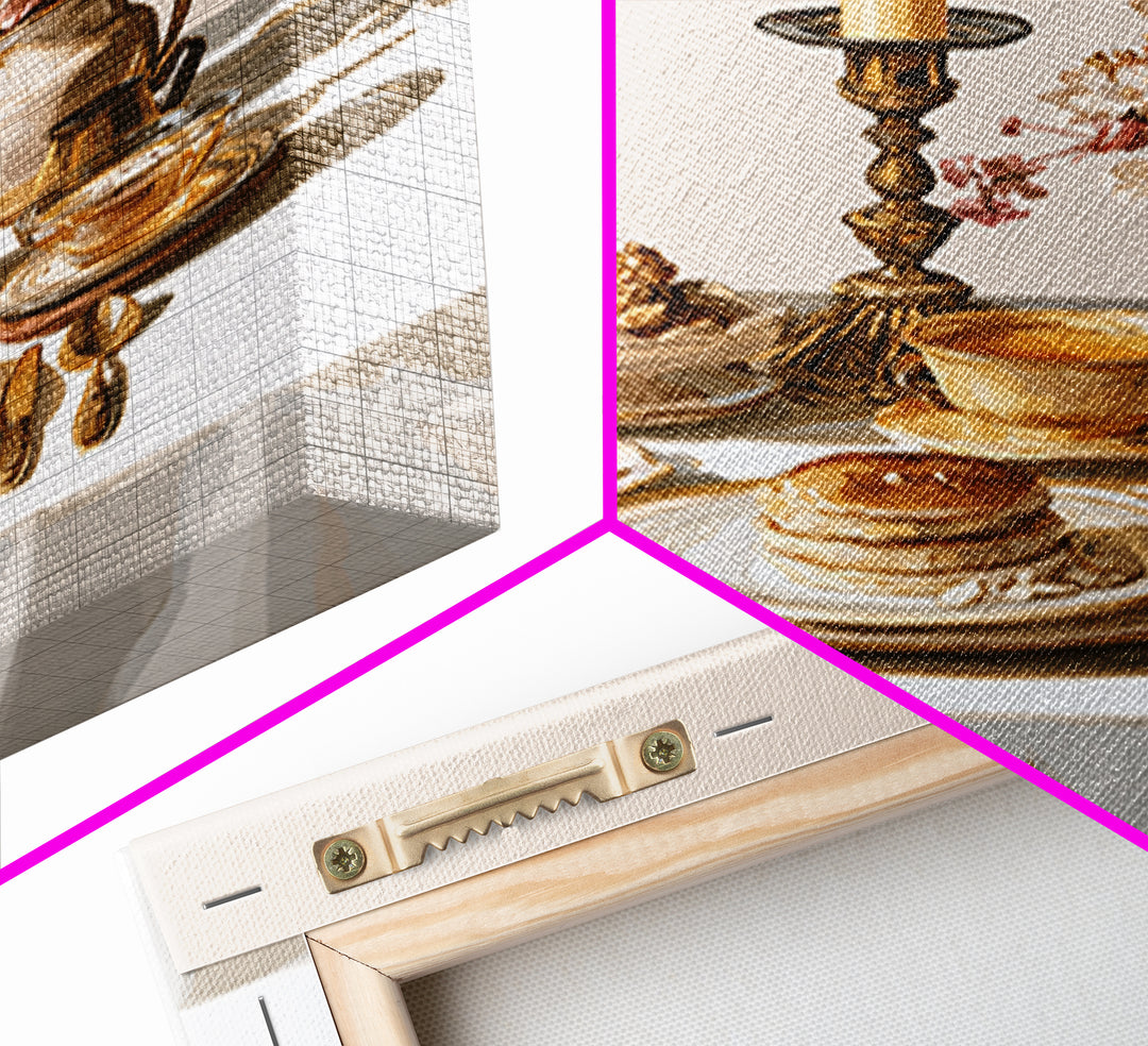 Elegant Table Objects Canvas Print, Restaurant Art, Statement Artwork, Restaurant Decor, Fine Art, Bistro, Art Print, RES-2x3-32