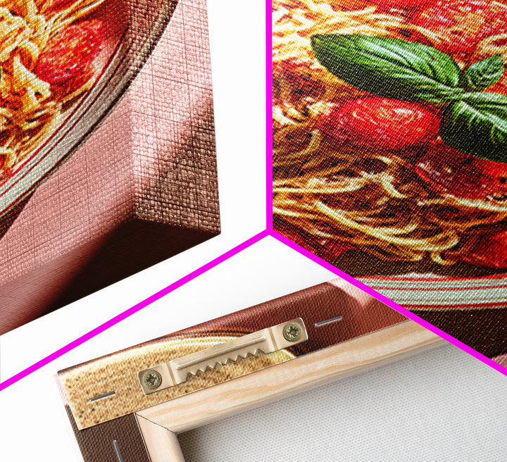 Fresh Pasta with Tomatoes and Basil Canvas Print, Restaurant Art, Kitchen Decor, Restaurant Decor, Bistro, Bedroom Wall Art, RES-2x3-58