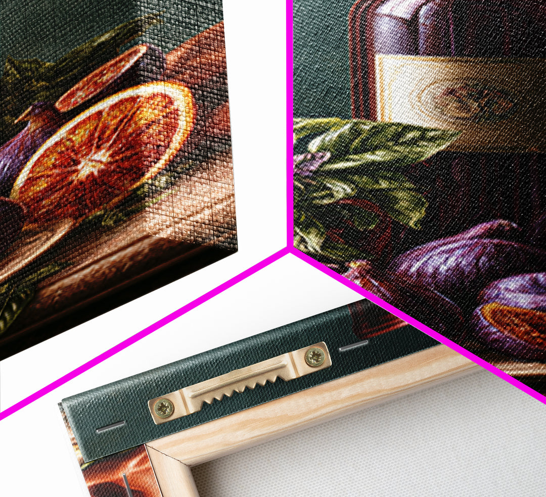 Wine Bottle and Figs Canvas Print, Restaurant Art, Canvas Wall Art, Restaurant Decor, Fine Art, Bistro, Bedroom Wall Art, RES-2x3-9