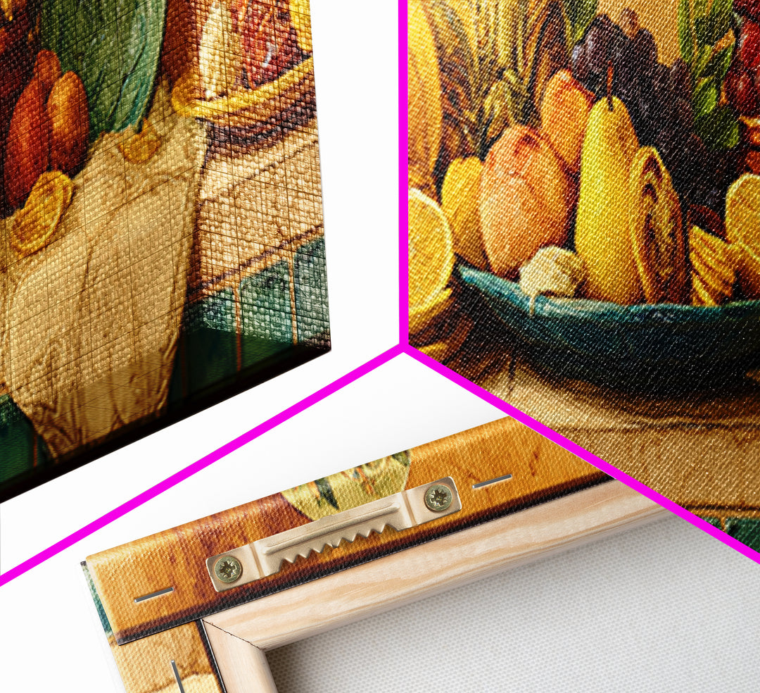 Tropical Fruit Platter Canvas Print, Restaurant Art, Kitchen Wall Art, Restaurant Decor, Abstract Art, Bistro, RES-3x1-34