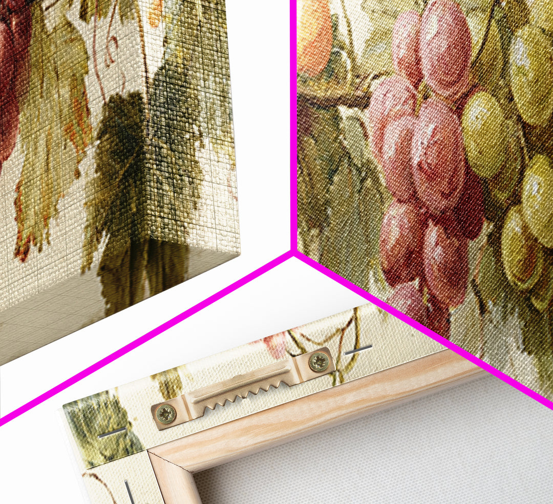 Wine Grapevine Botanical Study Framed Canvas Print, Restaurant Art, Statement Artwork, Restaurant Decor, Fine Art, Bistro, RES-3x1-7