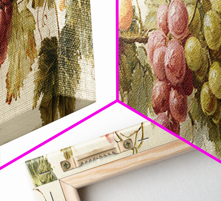 Wine Grapevine Botanical Study Framed Canvas Print, Restaurant Art, Statement Artwork, Restaurant Decor, Fine Art, Bistro, RES-3x1-7
