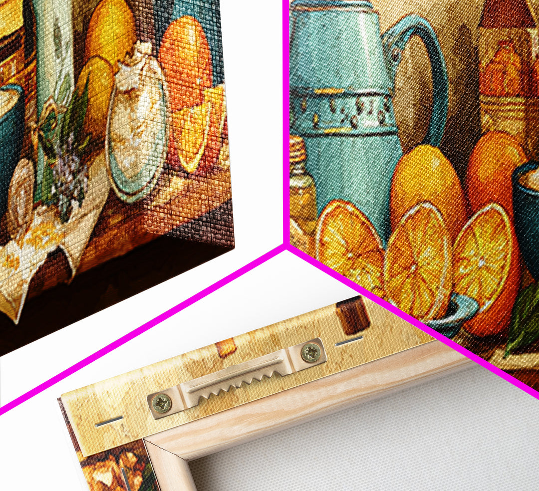 Cocktail and Citrus Bar Composition Canvas Print, Restaurant Art, Printable Art, Restaurant Decor, Bistro, Watercolor Art, RES-3x1-75