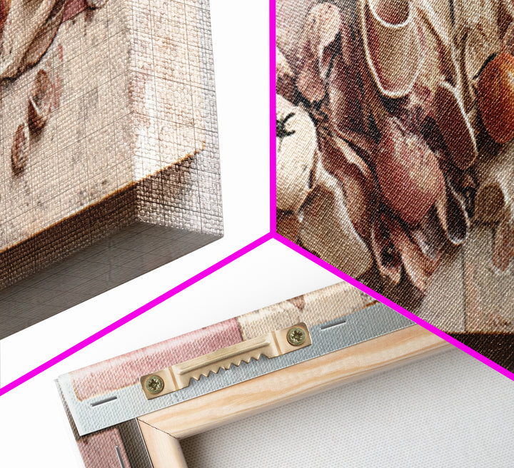 Abstract Appetite Friendly Red and Orange Shapes Canvas Print, Restaurant Art, Cool Wall Art, Restaurant Decor, Bistro, RES-3x1-81