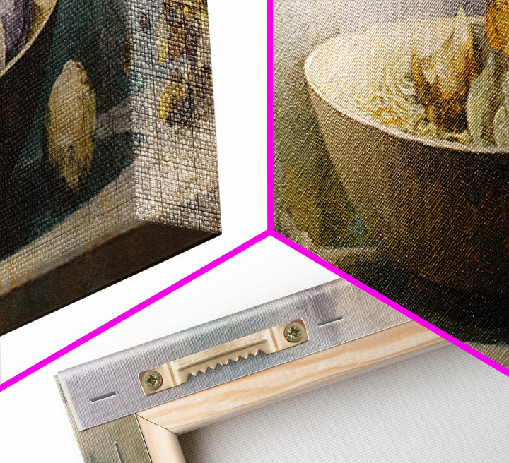 Seafood Lobster and Shell Arrangement Canvas Print, Restaurant Art, Textured Painting, Restaurant Decor, Fine Art, Bistro, RES-3x1-96
