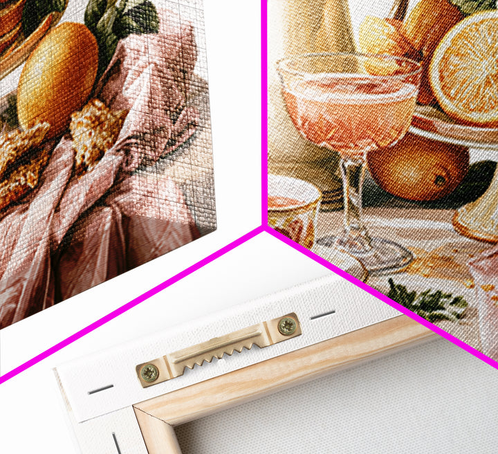 Cocktail and Citrus Bar Composition Framed Canvas Print, Restaurant Art, Contemporary Art, Restaurant Decor, Fine Art, Bistro, RES-3x2-39