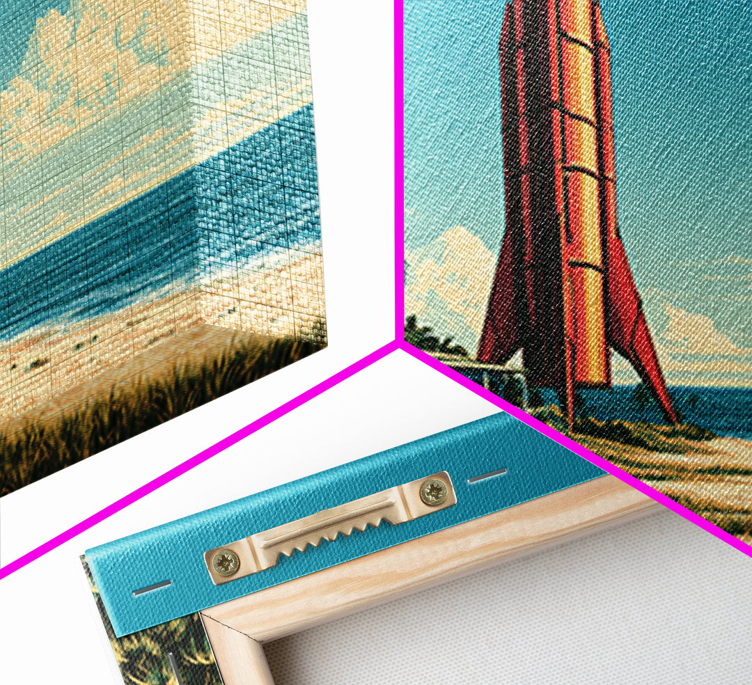 Space Age Rocket Poster Scene Framed Canvas Print, Retro Art, Fine Art Print, Living Room Decor, Fine Art, Retro, Wall Decor, RET-2x1-27