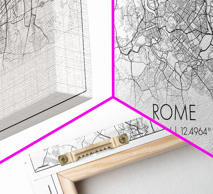 Rome City Map, Italy Art, Map Print, Minimalist Wall Art, Wall Art, Canvas Art, European Wall Art, New Home Gift, Landscape Wall Art, Prints