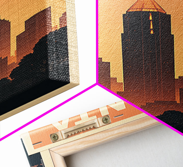 Atlanta Georgia Travel Poster, Framed Canvas Print, Vintage Travel Poster Art, Atlanta Poster Print, Vintage City Poster, Vintage City Art