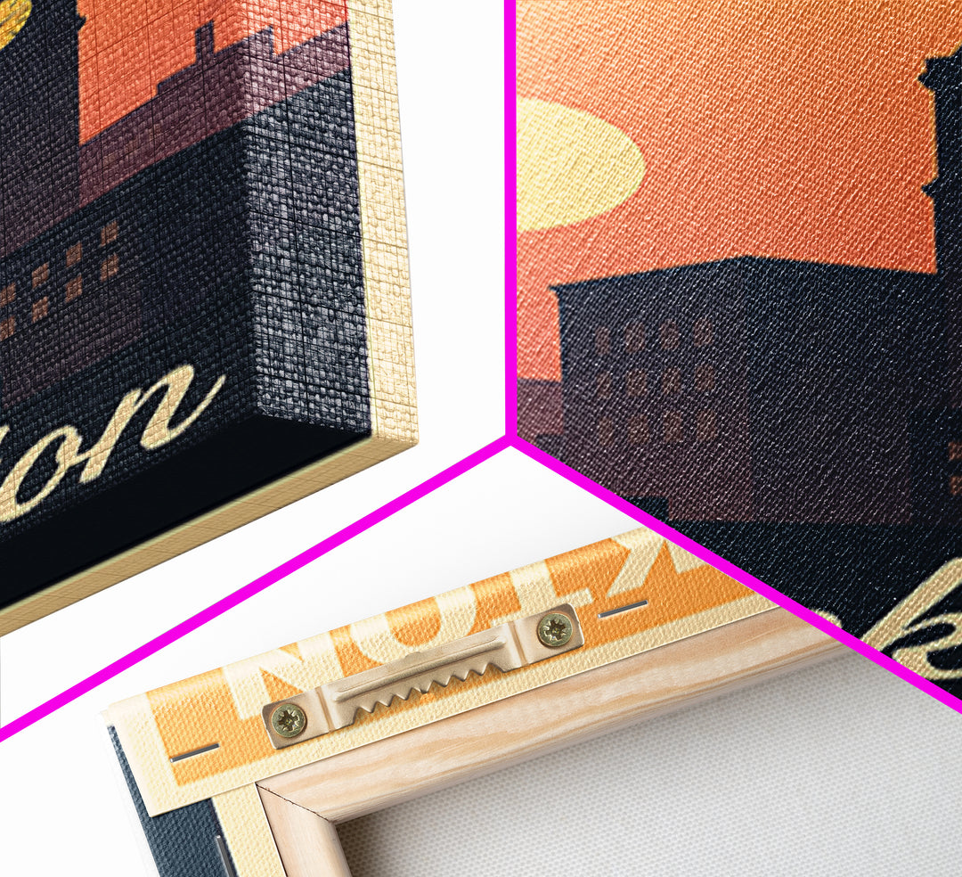 Brockton Massachusetts Travel Poster, Canvas Print, Mid Century City Wall Art, Brockton Wall Art, Travel Art Print, City Poster, Home Decor