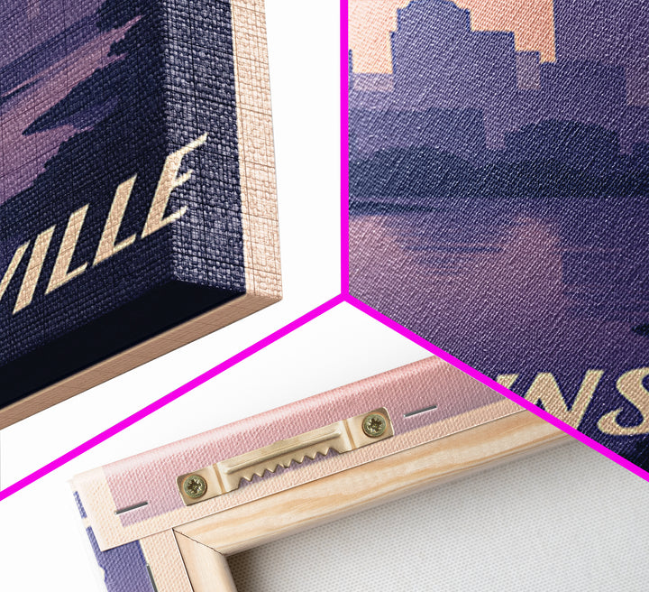 Brownsville Travel Poster, Framed Canvas Print, Classic Travel Poster Art, Brownsville Poster Print, Wanderlust Decor, Modern Wall Decor