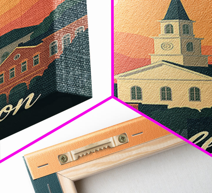 Carrollton Texas Travel Poster, Canvas Print, Mid Century City Wall Art, Carrollton Travel Art, Travel Poster Art, Vintage Travel Art