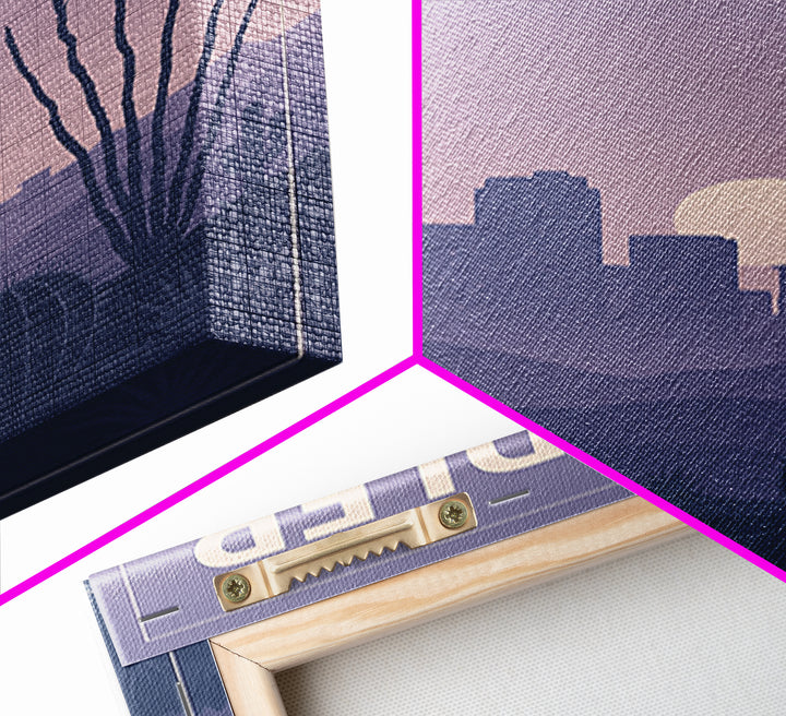Chandler Arizona Travel Poster, Canvas Print, Retro Sunset Skyline Art, Chandler Wall Art, City Art Print, Travel Poster Set, Poster Print