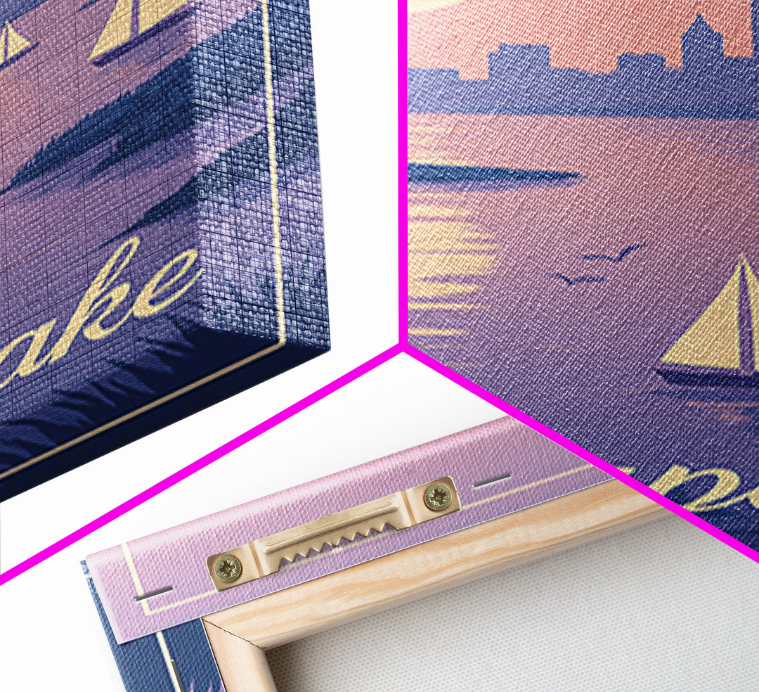 Chesapeake Travel Poster, Framed Canvas Print, Classic Travel Poster Art, Chesapeake Wall Art, Modern Wall Decor, Retro Travel Print