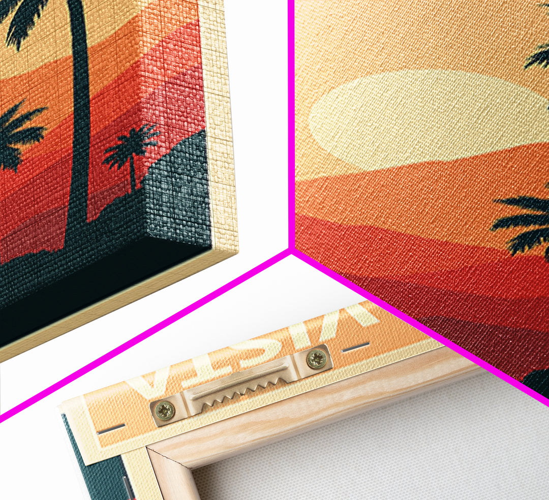 Chula Vista Travel Poster, Framed Canvas Print, Retro Sunset Skyline Art, Chula Vista Poster Print, Vintage City Poster, City Art Print
