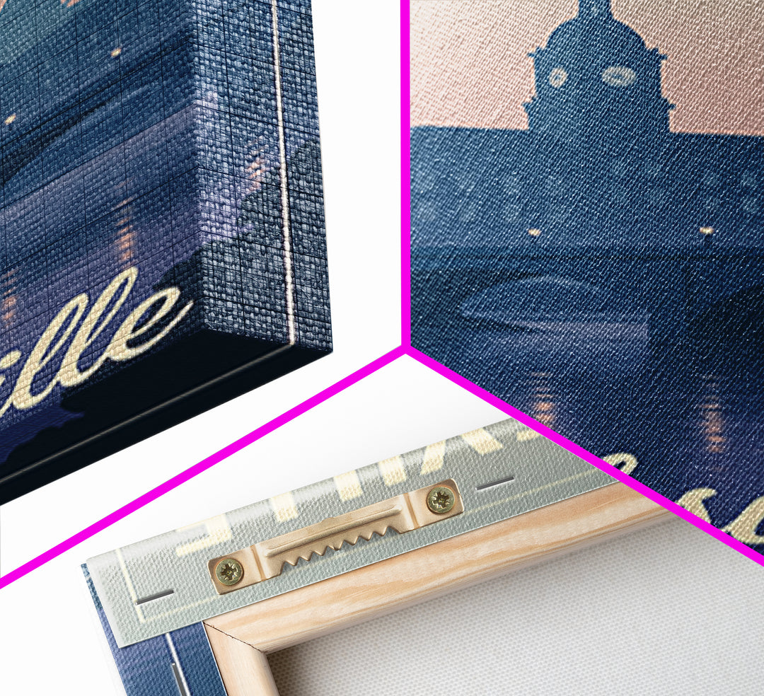 Clarksville Travel Poster, Canvas Print, Classic Travel Poster Art, Clarksville Wall Art, Retro Travel Print, Home Office Decor