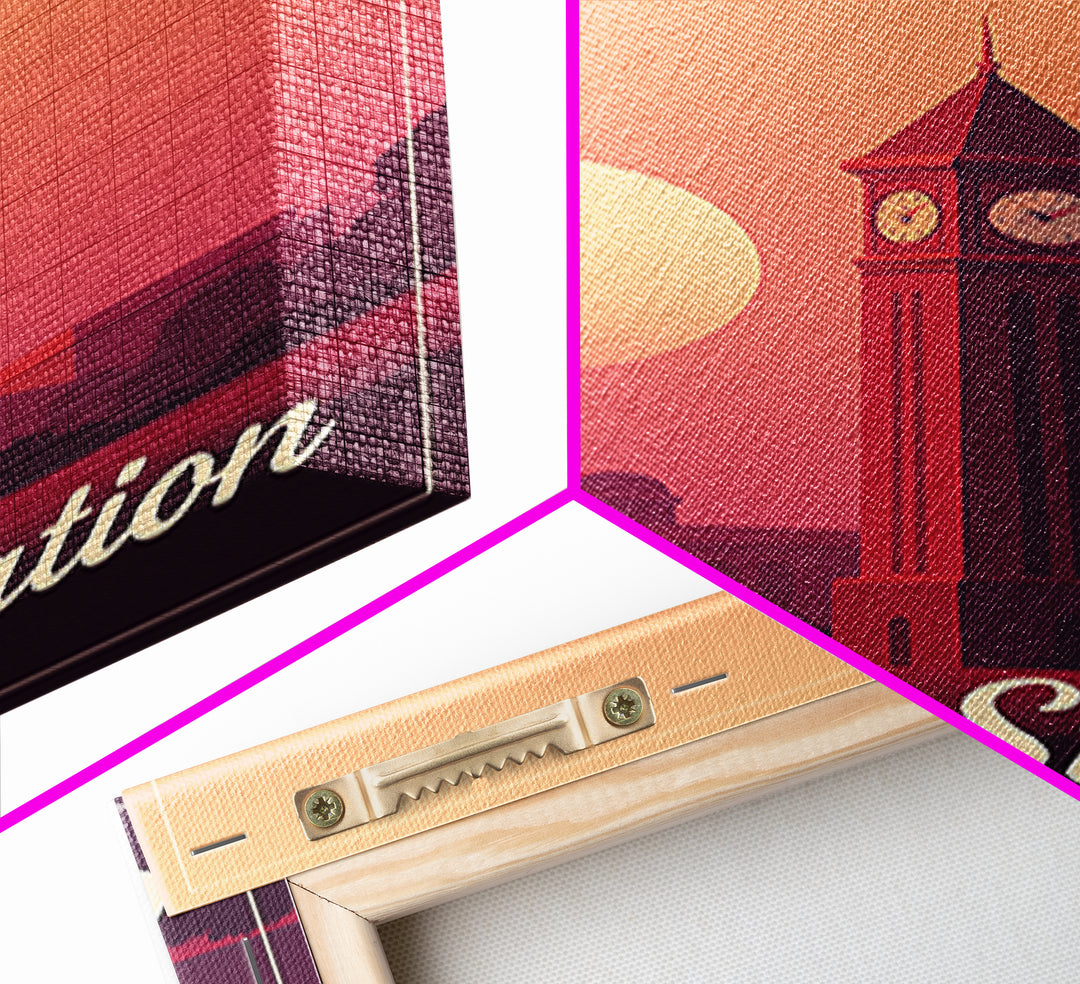 College Station Texas Travel Poster, Canvas Print, Mid Century City Wall Art, College Station City Art, Travel Print, Travel Poster Set