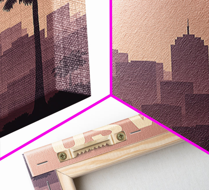 El Paso Travel Poster, Framed Canvas Print, Retro Sunset Skyline Art, El Paso Travel Art, Fine Art Print, Travel Wall Decor, City Poster