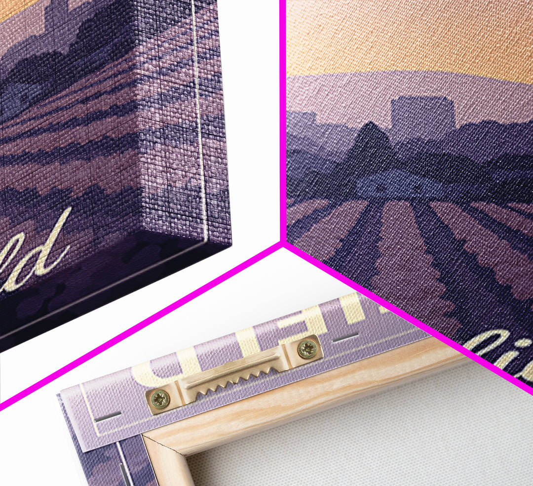 Fairfield Travel Poster, Canvas Print, Retro Sunset Skyline Art, Fairfield Poster Print, Travel Wall Decor, Home Office Decor, Design 2