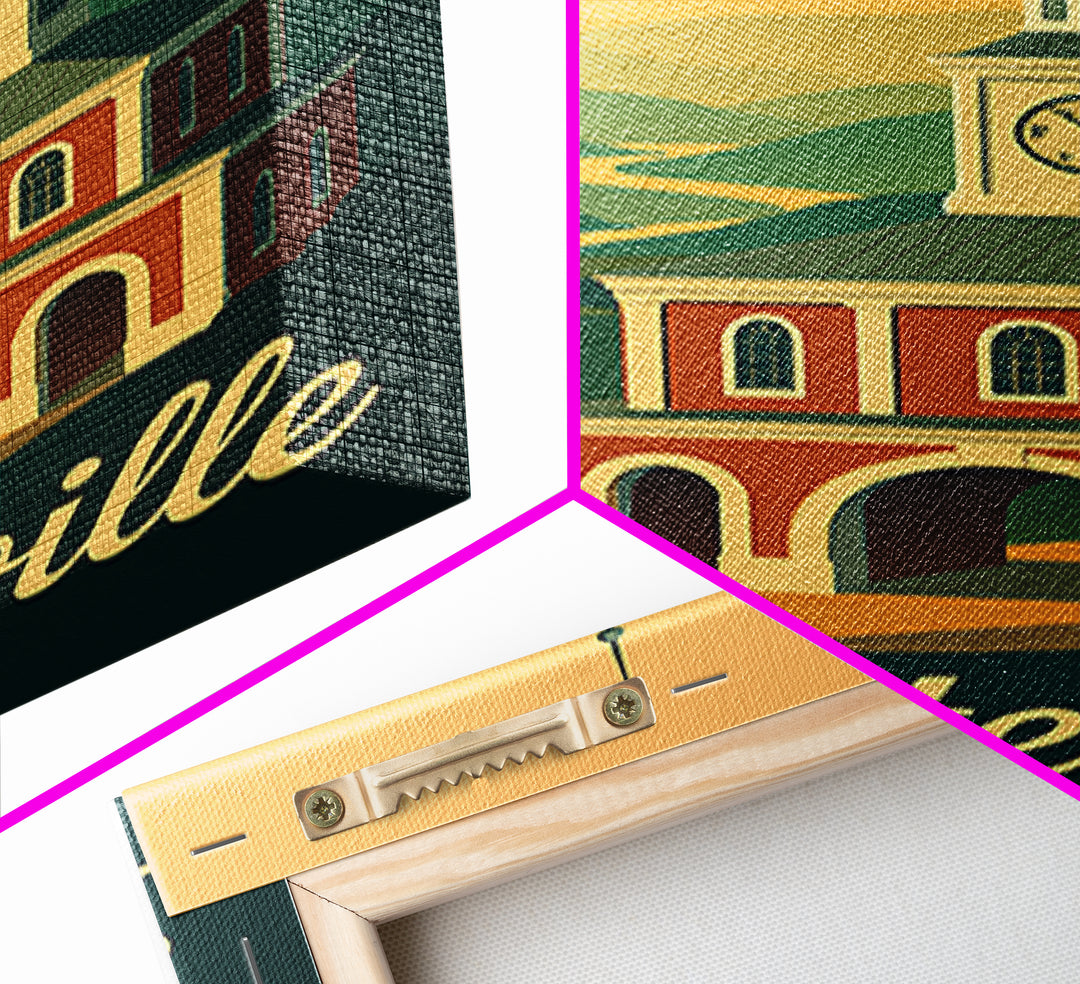 Fayetteville North Carolina Travel Poster, Canvas Print, Mid Century City Wall Art, Fayetteville Poster Print, City Illustration, Art Print