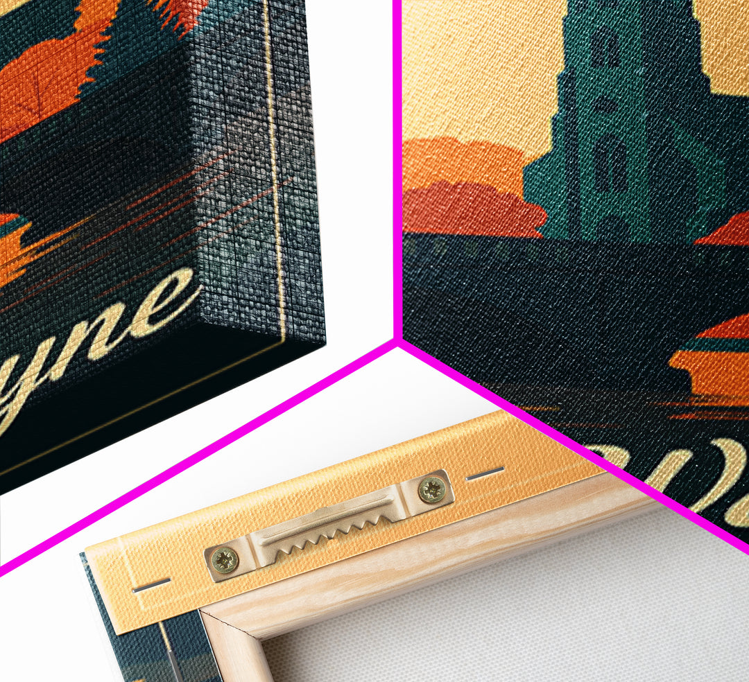 Fort Wayne Indiana Travel Poster, Canvas Print, Classic Travel Poster Art, Fort Wayne Poster Print, Travel Wall Decor, City Travel Prints