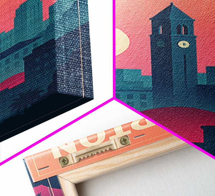 Fullerton Travel Poster, Canvas Print, Mid Century City Wall Art, Fullerton Wall Art, City Travel Prints, Mid Century Wall Art