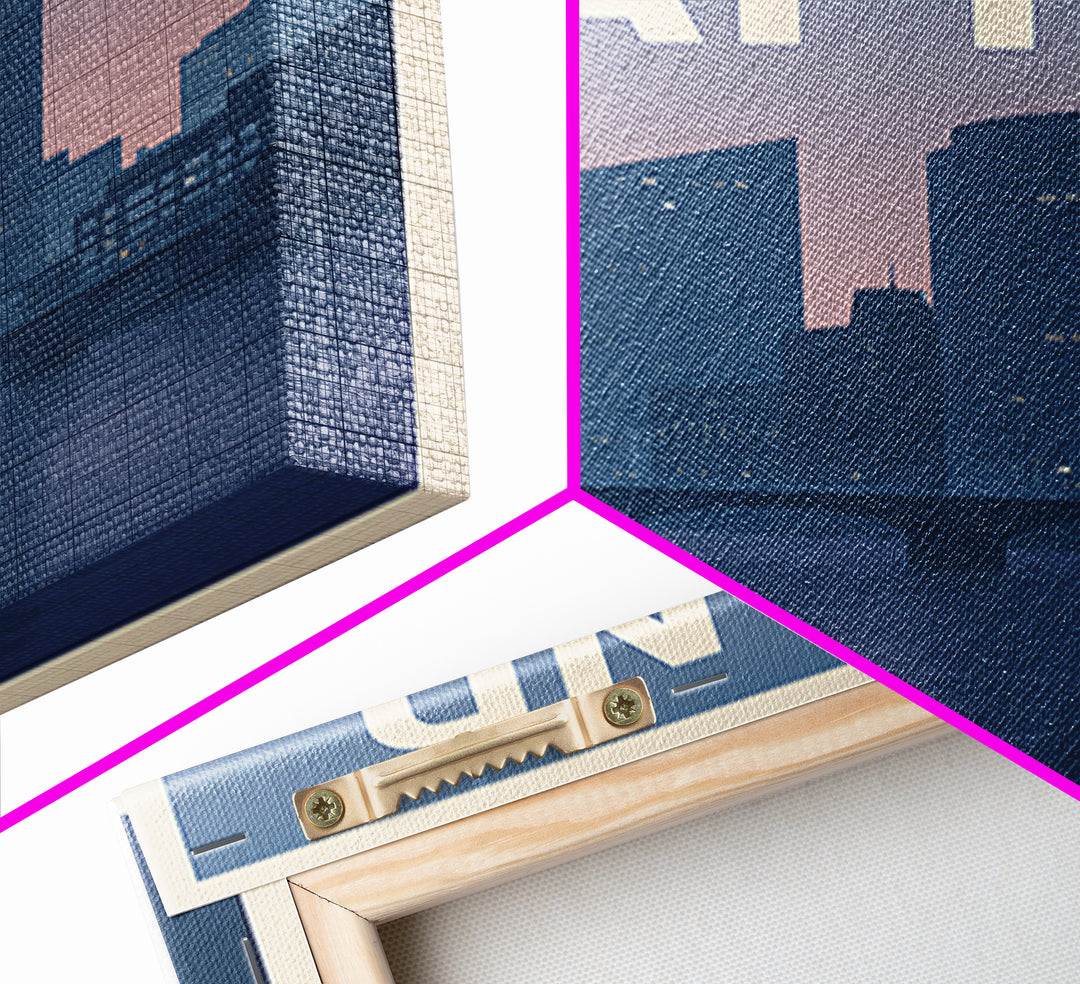 Grand Rapids Michigan Travel Poster, Canvas Print, Retro Sunset Skyline Art, Grand Rapids Art Print, City Art Print, Wall Decor, Wall Art