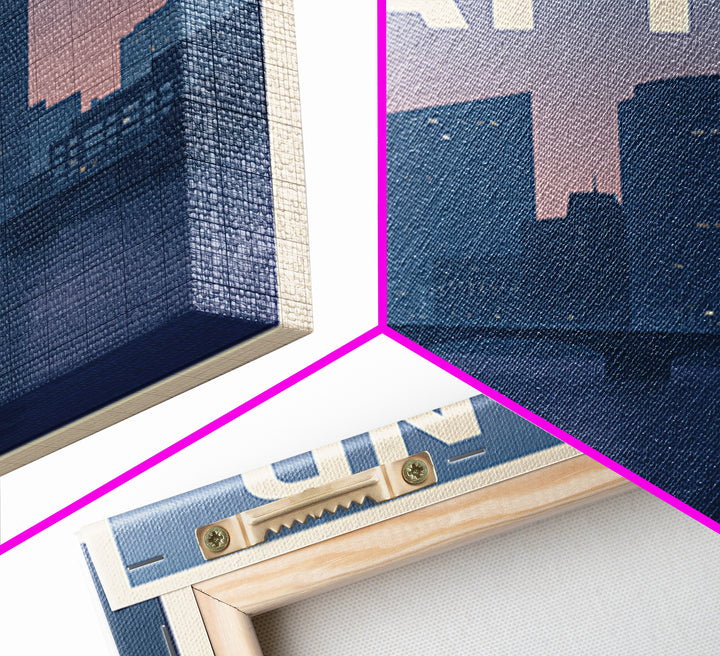 Grand Rapids Michigan Travel Poster, Canvas Print, Retro Sunset Skyline Art, Grand Rapids Art Print, City Art Print, Wall Decor, Wall Art