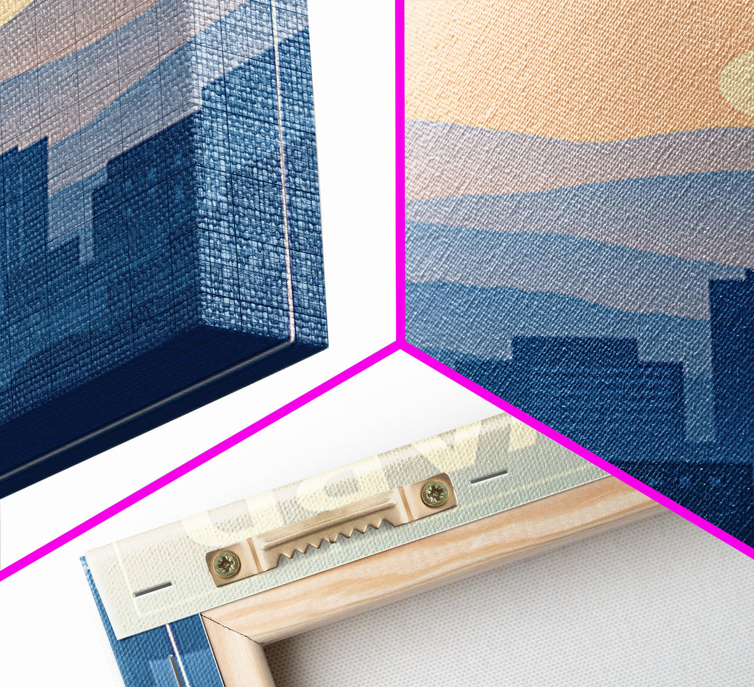 Hayward California Travel Poster, Canvas Print, Retro Sunset Skyline Art, Hayward Art Print, Travel Art Print, Modern Wall Decor, Poster Art