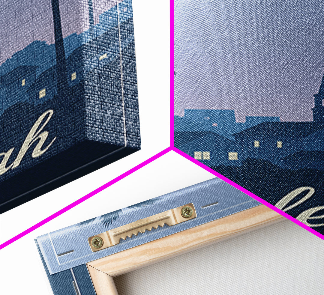 Hialeah Travel Poster, Framed Canvas Print, Mid Century City Wall Art, Hialeah Poster Print, Vintage Travel Print, Travel Poster Art