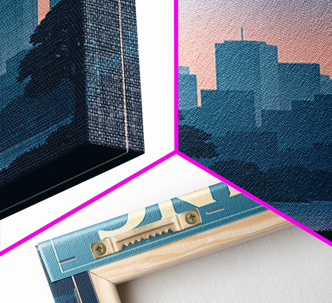 Irving Texas Travel Poster, Canvas Print, Retro Sunset Skyline Art, Irving Poster Print, Wall Decor, Mid Century Wall Art, Art Print