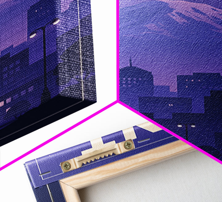 Kent Washington Travel Poster, Canvas Print, Retro Sunset Skyline Art, Kent Poster Print, Wall Decor, Gift For Travelers, Travel Decor