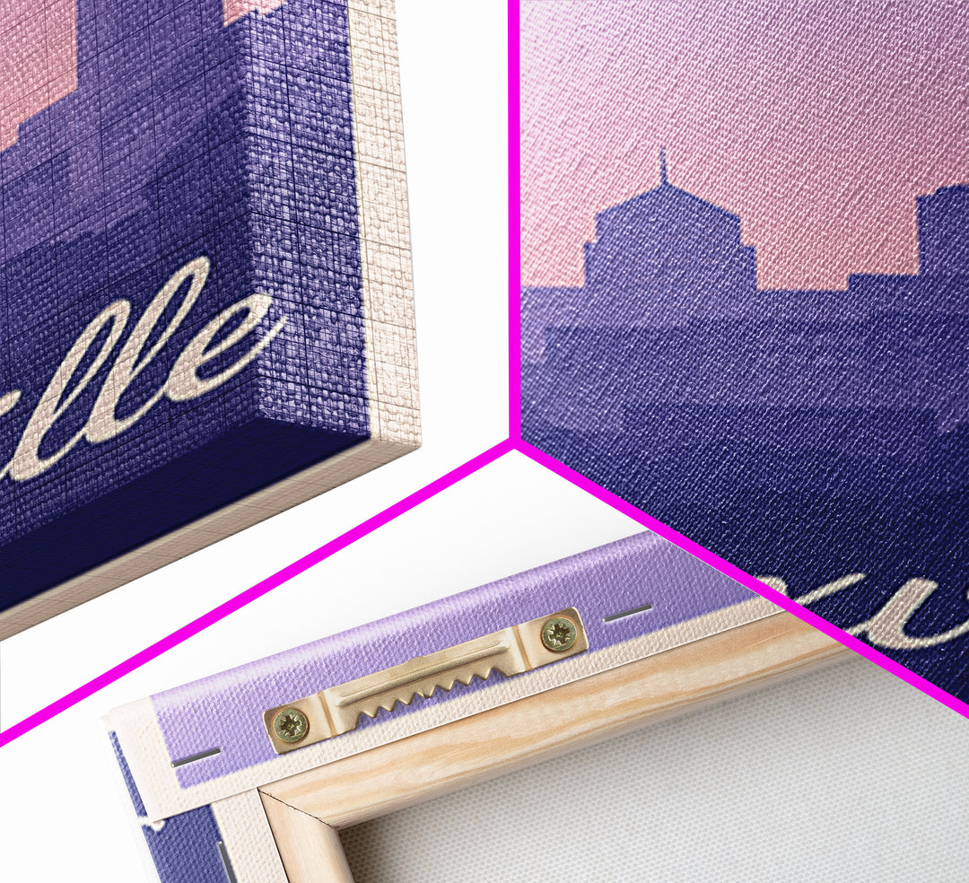 Knoxville Travel Poster, Framed Canvas Print, Mid Century City Wall Art, Knoxville Travel Art, Mid Century Wall Art, Travel Wall Decor