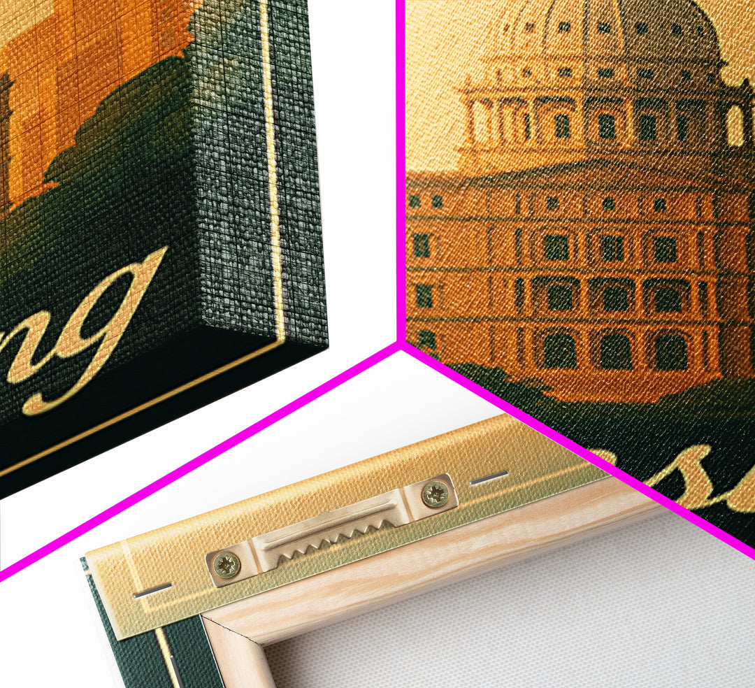 Lansing Michigan Travel Poster, Canvas Print, Classic Poster Art, Lansing City Art, City Illustration, Office Decor, Mid Century Wall Art
