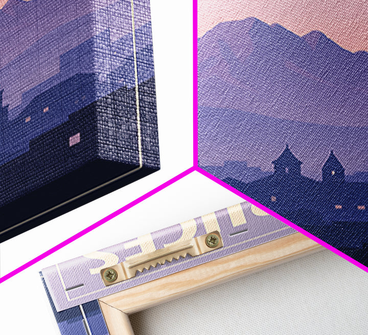Las Cruces New Mexico Travel Poster, Canvas Print, Retro Sunset Skyline Art, Las Cruces Art Print, Modern Wall Decor, City Illustration