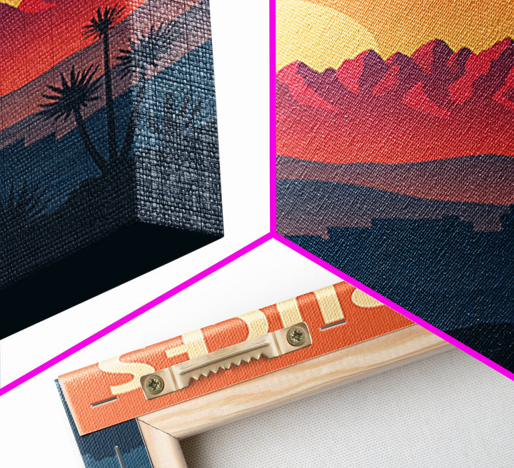 Las Cruces Travel Poster, Canvas Print, Retro Sunset Skyline Art, Las Cruces Poster Print, Mid Century Wall Art, Eclectic Wall Decor