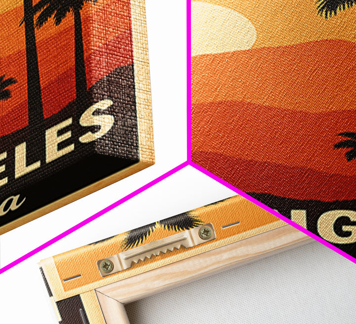Los Angeles Travel Poster, Canvas Print, Mid Century City Wall Art, Los Angeles City Art, Retro Travel Print, Fine Art Print, Wall Art