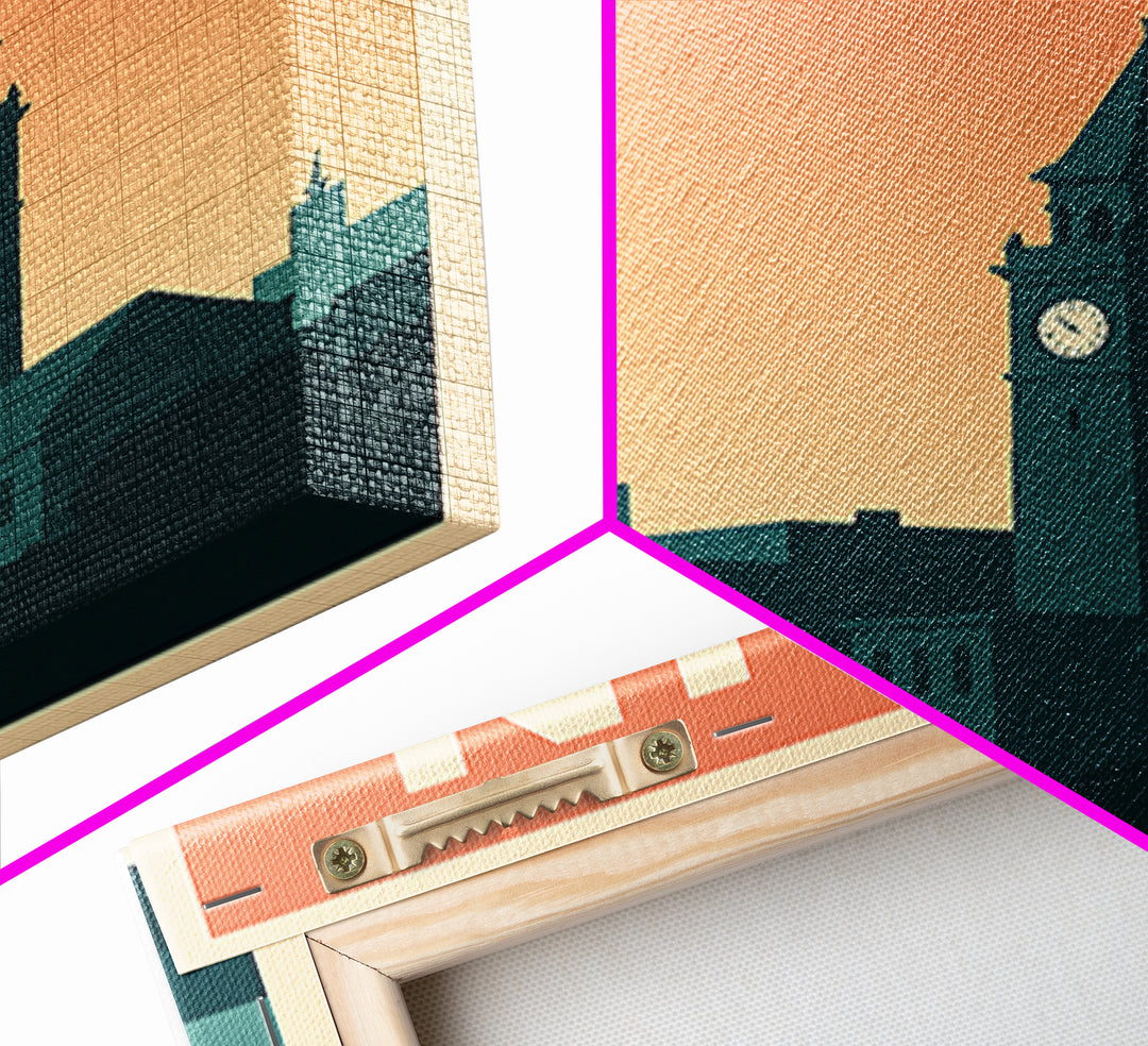 Lynn Massachusetts Travel Poster, Canvas Print, Retro Sunset Skyline Art, Lynn City Art, Travel Poster Set, Travel Art Print