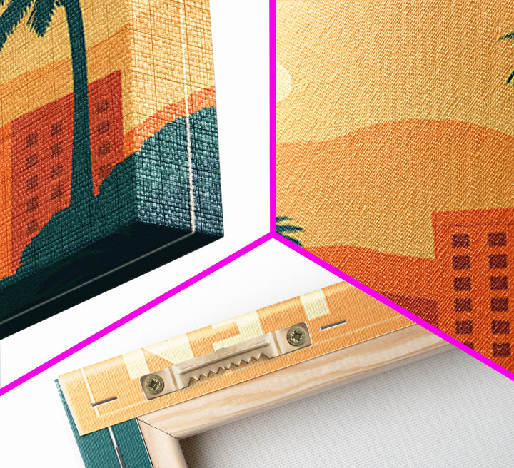 Mcallen Travel Poster, Framed Canvas Print, Mid Century City Wall Art, Mcallen Art Print, Mid Century Wall Art, Gift For Travelers