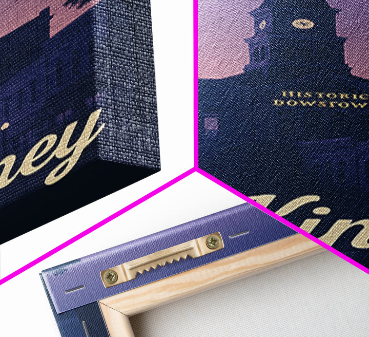 Mckinney Travel Poster, Framed Canvas Print, Classic Travel Poster Art, Mckinney City Art, Vintage City Poster, Retro Travel Print