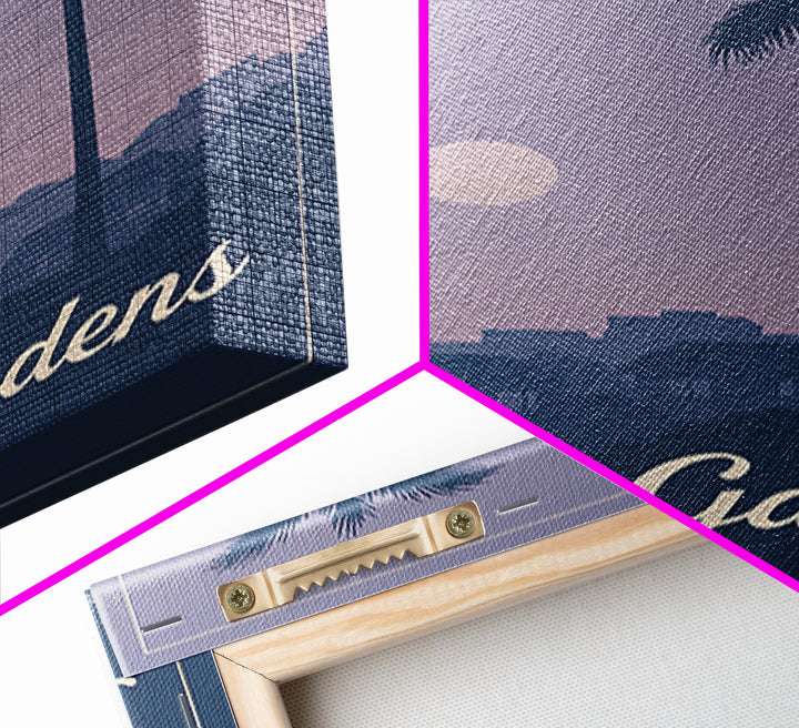 Miami Gardens Travel Poster, Canvas Print, Vintage Travel Poster Art, Miami Gardens Art Print, Living Room Wall Art, Travel Wall Art