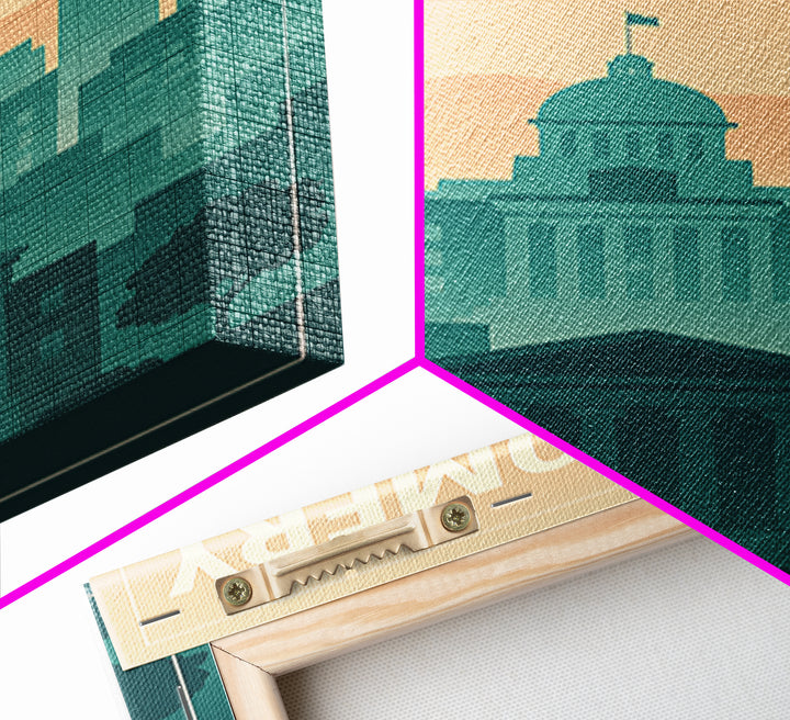 Montgomery Travel Poster, Canvas Print, Mid Century City Wall Art, Montgomery City Art, Mid Century Wall Art, Gift For Travelers