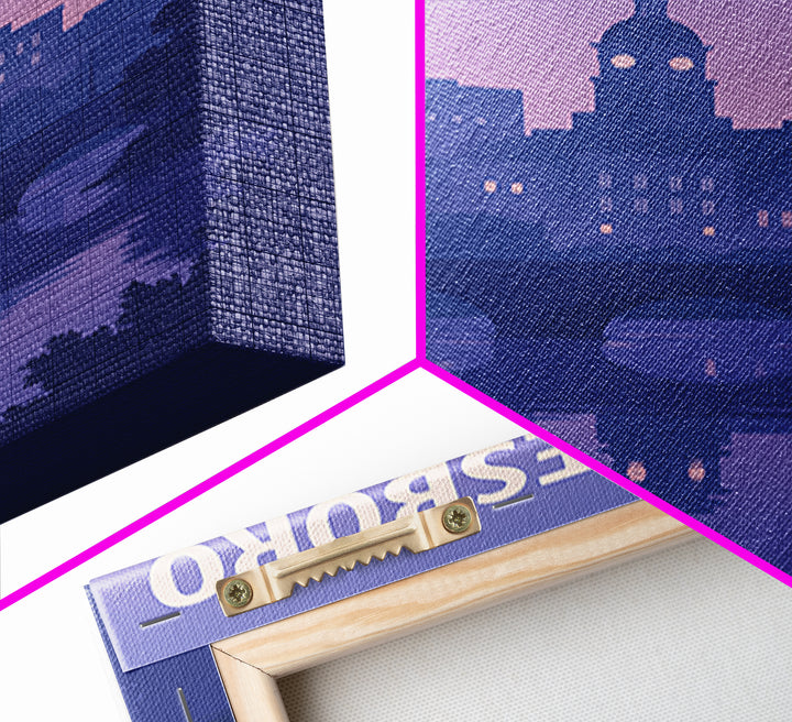 Murfreesboro Tennessee Travel Poster, Canvas Print, Classic Poster Art, Murfreesboro Poster Print, Skyline Art, Watercolor Downtown Skyline