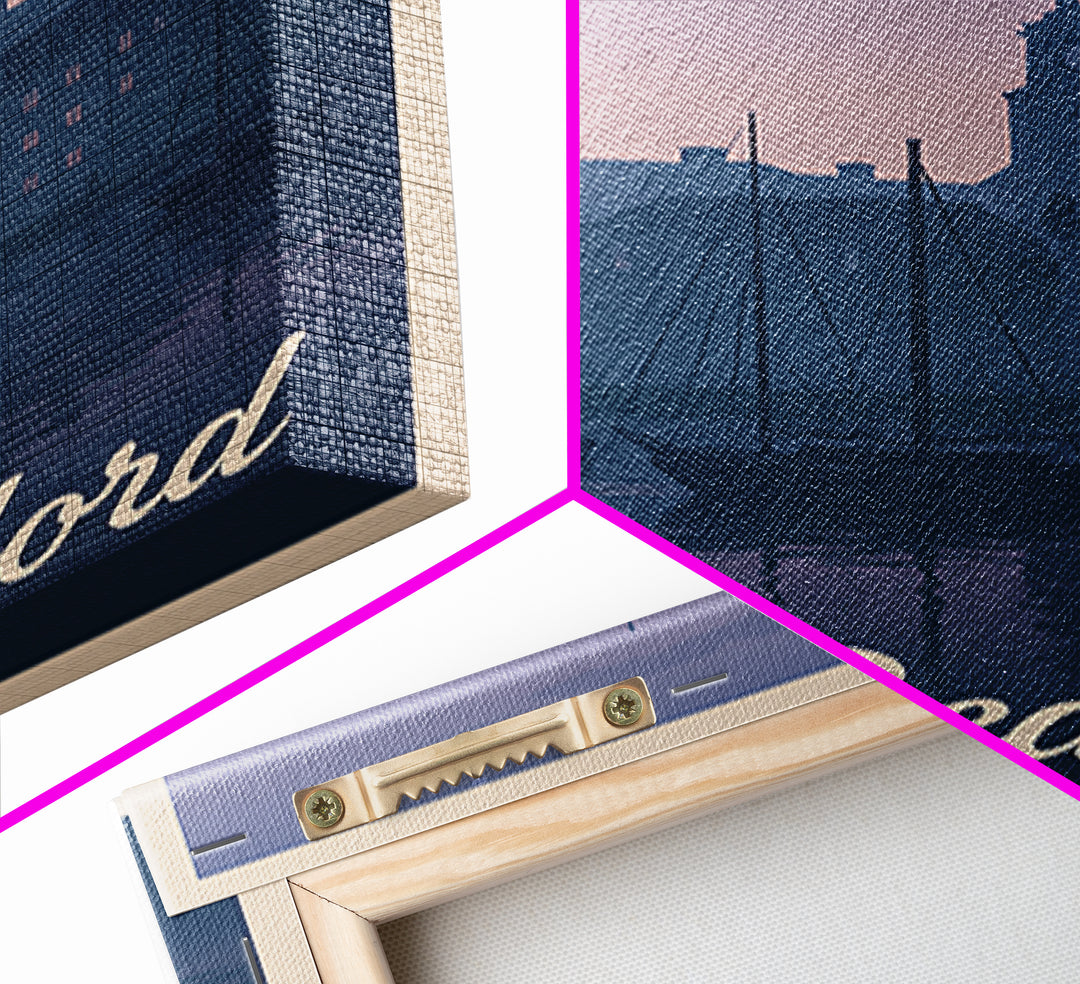 New Bedford Travel Poster, Framed Canvas Print, Vintage Travel Poster Art, New Bedford Poster Print, Fine Art Print, Vintage Travel Art