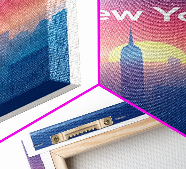 New York Travel Poster, Canvas Print, Mid Century City Wall Art, New York Wall Art, Travel Poster Set, Retro Travel Print, Wanderlust Decor